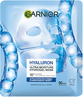 hydrogelová maska s 10 % glycerinu a kyselinou hyaluronovou GARNIER