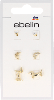 náušnice, zlaté, 3 páry ebelin