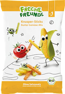 Kindersnack Knusper-Sticks Bunter Gemüse-Mix Freche Freunde
