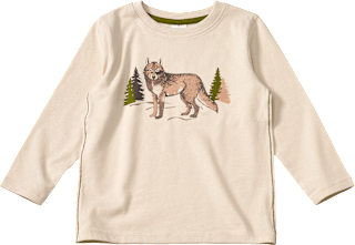Langarmshirt mit Wolf-Motiv, beige, Gr. 110 ALANA