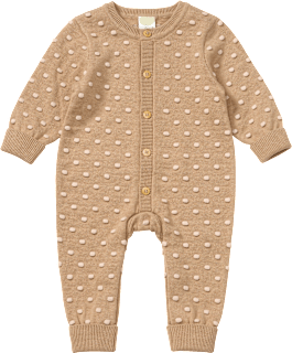 Strickoverall mit Mitwachsfunktion & Noppen-Muster, beige, Gr. 62 ALANA