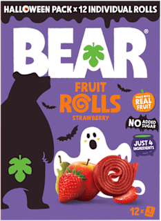 rolované ovocné plátky s příchutí jahoda Halloween edice Bear