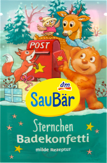 Badezusatz Sternchen Badekonfetti grün SauBär