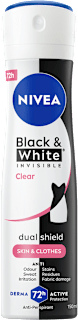 Black & White Invisible dezodorans u spreju Clear NIVEA