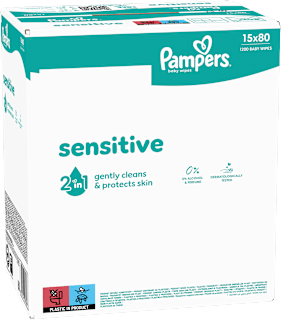 Nedves törlőkendő, Sensitive 15x80db Pampers