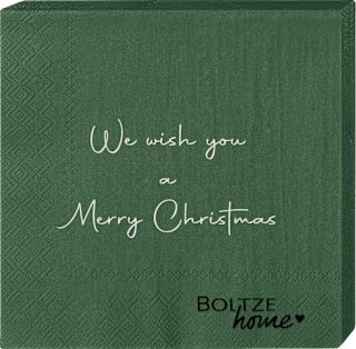 Servietten „We wish you....“, dunkelgrün (33x33 cm) BOLTZE