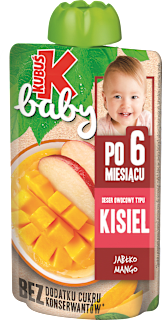 Mus deser owocowy typu kisiel, jabłko, mango, po 6. miesiącu KUBUŚ baby