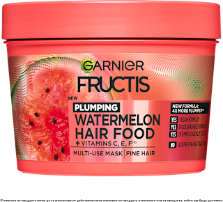 Уплътняваща маска за тънка коса с диня Plumping Hair Food GARNIER FRUCTIS