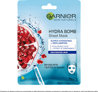 Шийт маска за лице с нар Hydra Bomb GARNIER SKIN NATURALS