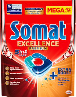 Excellence Premium 5in1 tablete za strojno pranje posuđa Somat