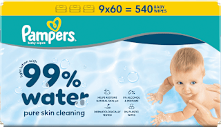 Feuchttücher 99 % Wasser (9x60 St) Pampers baby-dry