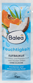 Hydratačná kúra na vlasy s vôňou kokosu a papáje, 25 ml Balea