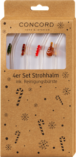 Trinkhalme aus Glas Weihnachtsmotive 5tlg Dekorieren & Einrichten