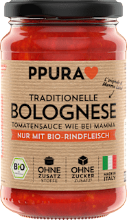 Tomatensauce, Bolognese mit Rindfleisch PPURA