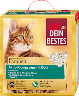 Katzenstreu, Aktiv Klumpstreu mit Duft, Exquisit Dein Bestes