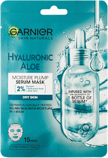 Intenzívne zvlhčujúca textilná pleťová maska Hyaluronic Aloe Serum GARNIER SKIN NATURALS