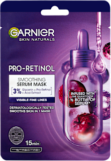 Textilná pleťová maska Pro-Retinol Smoothing Serum GARNIER SKIN NATURALS