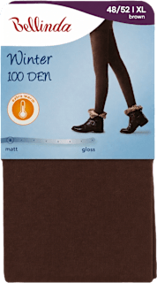 punčochové kalhoty WINTER 100DEN, velikost 48/52 XL, hnědá Bellinda