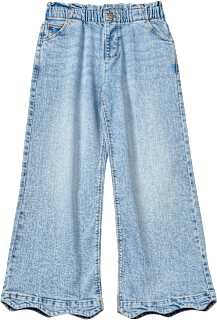 Jeans mit Paperbag-Bund, Muschelsaum & weitem Schnitt, blau, Gr. 134 ALANA