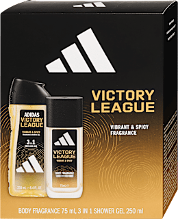 Férfi ajándékcsomag tusfürdővel és testpermettel, Victory League adidas