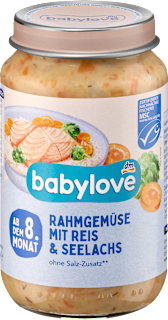 Omogeneizzato di verdure, riso e merluzzo babylove