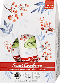 Ajándékcsomag Sweet Cranberry, alverde NATURKOSMETIK