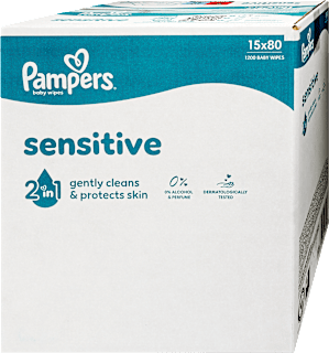 Nedves törlőkendő, Sensitive 15x80db Pampers