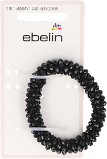 2in1 Haargummi und Armband mit schwarzen Perlen ebelin