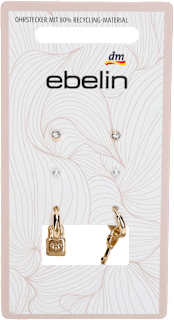 Ohrringe Schloss und Schlüssel gold plus Strass- und Perlenstecker ebelin