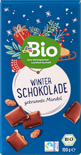 Cioccolato al latte Bio con mandorle Bio caramellate dmBio