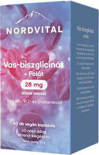 Vas-biszglicinát + folát elemi vassal kapszula NORDVITAL