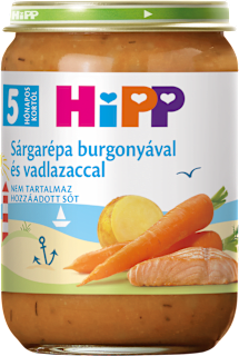 Bébimenü sárgarépa burgonyával és vadlazaccal 5 hónapos kortól HiPP