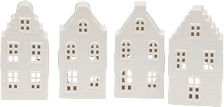Keramikwindlicht Giebelhaus, weiß glänzend Dekorieren & Einrichten