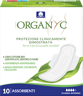 Assorbenti notte con ali in cotone bio Super ORGANYC