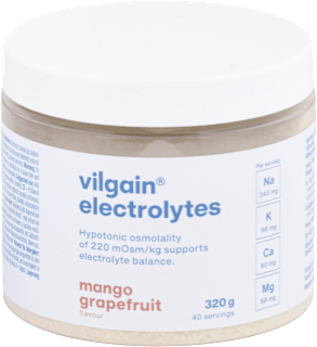Hypotonický nápoj v prášku s elektrolytmi electrolytes s príchuťou mango grapefruit vilgain