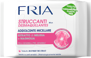 Salviette struccanti addolcente micellare per pelli sensibili FRIA