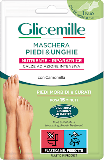 Maschera piedi e unghie nutriente e riparatrice Glicemille