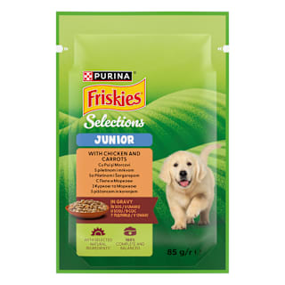 Hrană umedă pentru câine junior pui Friskies