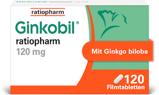 Ginkobil ratiopharm 120 mg Ginkgo-biloba-Blätter-Trockenextrakt Filmtabletten Ginkobil