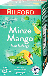 Borsmenta-mangó ízű gyógynövényes tea, 20 filter Milford