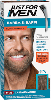 Kit per la colorazione di barba e baffi M-35 CASTANO MEDIO JUST FOR MEN