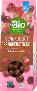 Schokolierte Erdbeerstücke dmBio