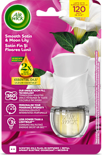 Elektromos légfrissítő készülék és utántöltő Smooth Satin & Moon Lily illattal AIR WICK