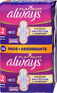 Egészségügyi betét Platinum, 2-es méret, super always