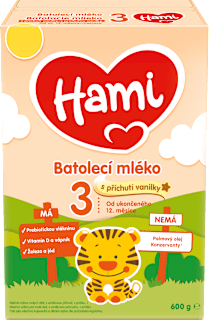 pokračovací mléčná kojenecká výživa 3 vanilková příchuť 12m Hami
