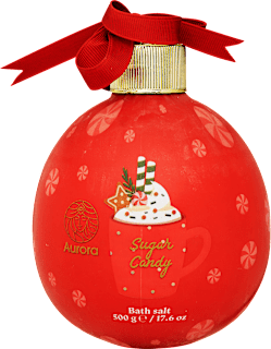 Fürdősó Téli ragyogás, piros karácsonyi díszgömbben, cseresznye illattal aurora KOZMETIKA