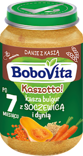 Kasza bulgur z soczewicą i dynią Kaszotto, po 7. miesiącu Bobovita