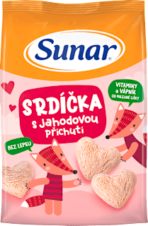 Detské chrumky jahodové srdiečka Sunar