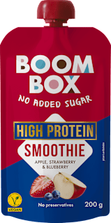 Voćni pire High Protein Smoothie – jabuka, jagoda i borovnica BOOM BOX