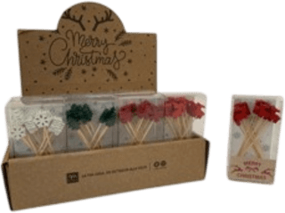 Stecchini decorativi Natale, assort. m HOME